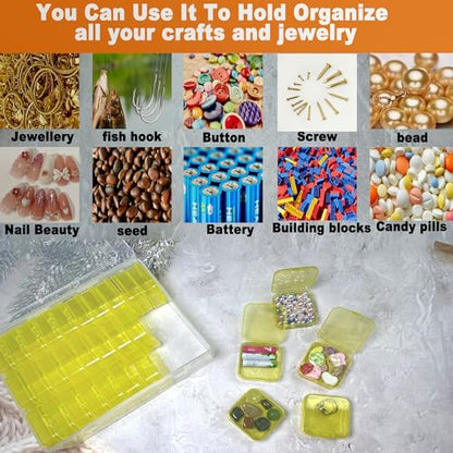 31-Piece Yellow Inner Box Organizer for Diamond Painting - color: Yellow