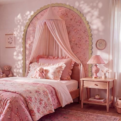 Novabright Unfinished Wood Arch Trim, 80 x 70 Inch, Scalloped - size: 80 x 70 Inch, style: Scalloped