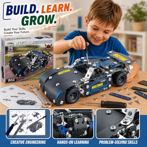 Assembly Metal Model Car Kit,207 Pieces - color: Balck