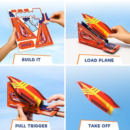 Doctor Jupiter Paper Airplane Launcher Kit for Kids Ages 6+, Birthday Gifts - style: Paper Airplanes Kit: 6+