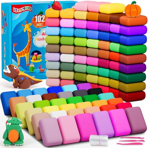 ifergoo Air Dry Clay for Kids - 102 Colors Modeling Magic Foam Clay Kit - color: 102 Colors