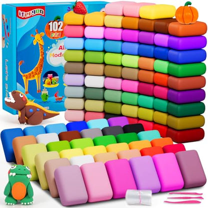 ifergoo Air Dry Clay for Kids - 102 Colors Modeling Magic Foam Clay Kit - color: 102 Colors