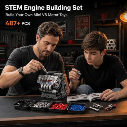 Sosuy V8 Car Engine Model Kit Mini Motor Building Blocks Sets that can Runs - color: V8 Engine