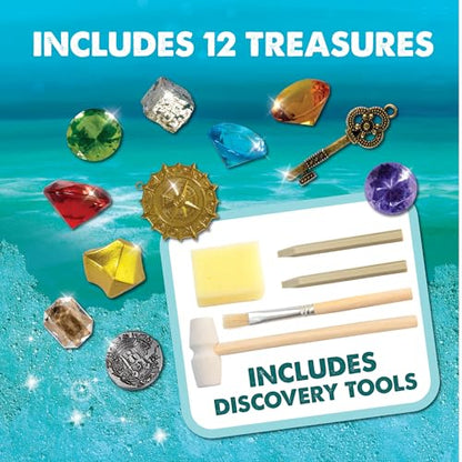 MindWare Dig It Up Discoveries Pirate Mystery Treasure Chest: Giant Discovery Project for Kids – Dig Up 13 Treasures – Includes a Bonus Dig, 2 Chisels and 1 Poster Filled with Pirate Facts and Lore