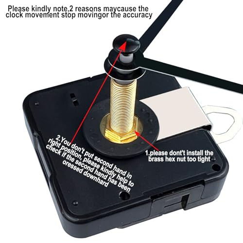 Quartz Clock Movement Replacement, Wall Clocks Mechanism Battery Operated Repair Parts Shaft Length 23mm - size: Shaft Length 29/32inch