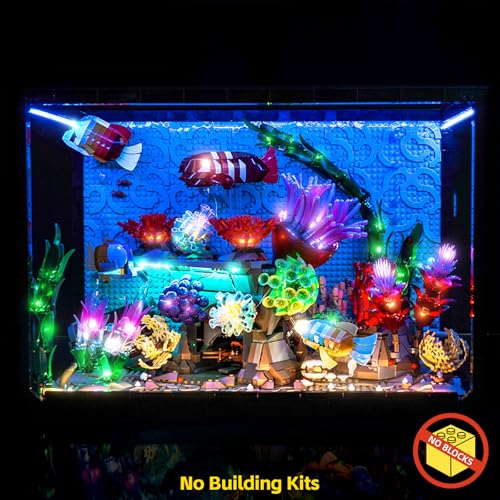 BrickBling LED Light Compatible with Lego Tropical Aquarium 10366, Decoration Lamp Compatible with Lego Tropical Fish Tank- Excluding Model (Classic Version Light) - style: Classic Version Light