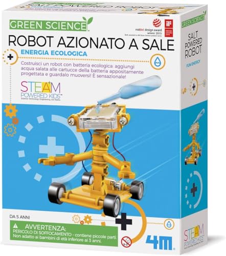 4M Toysmith, Green Science Salt Water Powered Robot Kit, STEAM Powered Kids, Beach Toy, For Boys & Girls 5+ - style: Salt Water Powered Robot Kit