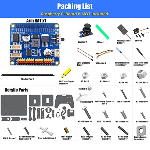 Adeept 5-DOF Robotic Arm, Programmable STEM Coding DIY Kit for Raspberry Pi - color: Black