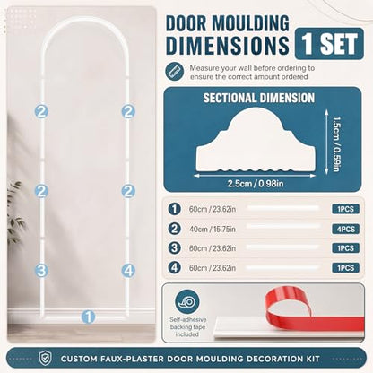 Colingmill 1 Set Peel and Stick Door Moulding Trim Kit, Medium - size: Medium