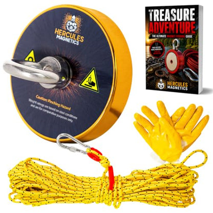 1000 lb Magnet Fishing Kit with 100ft Rope and Carabiner, Ultra Powerful for Rivers and Lakes, Strong Treasure Hunting Magnet, Great Holiday Gift - style: 1000 LBS Single Side Magnet Kit