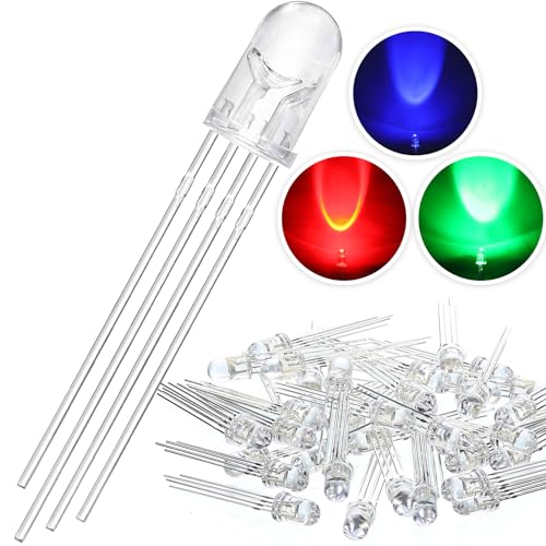 EBOOT 100 Pcs Clear Light Emitting Diodes Bulbs LED Lamp,5mm,Multicolor 02 - color: Rgb Multicolor Common Anode
