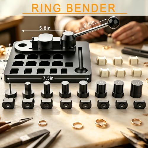 IvySync 19PCS Ring Bender Tool Kit,Spoon Ring Making Set with Nylon Dies - size: 17pcs