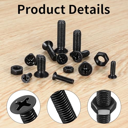 580 Pcs M3 M4 M5 Machine Countersunk Screws Assortment Kit,Hex Screws - size: M3 M4 M5 - 580