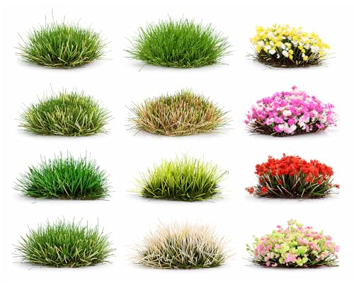 DS. DISTINCTIVE STYLE 110 pcs Static Grass Tufts Model Grass for Train Railway Diorama Scenery Artificial Grass Terrain Kit Miniature Bushes Wargaming