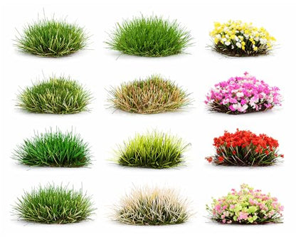 DS. DISTINCTIVE STYLE 110 pcs Static Grass Tufts Model Grass for Train Railway Diorama Scenery Artificial Grass Terrain Kit Miniature Bushes Wargaming