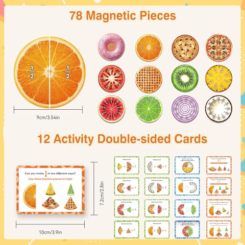 Magnetic Fraction Tiles & Circles, Bars,Math Manipulatives