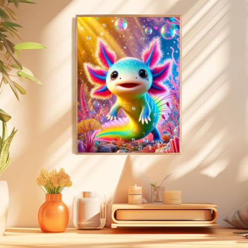 Axolotl Diamond Art Kits for Adults, Diamond Painting Kits 12x16 inch - color: Axolotl