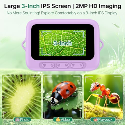 Digital Handheld Microscope for Kids 3.0" HD 32GB 1000X Camera Portable
