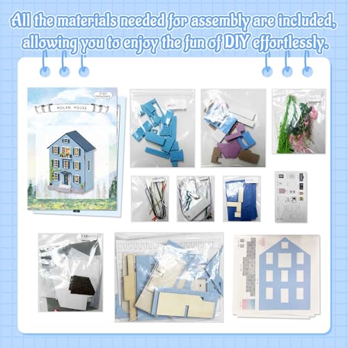 Flever Dollhouse Miniature DIY House Kit Creative Room with Furniture for Romantic Valentine's Gift (Molan House) - color: Molan House