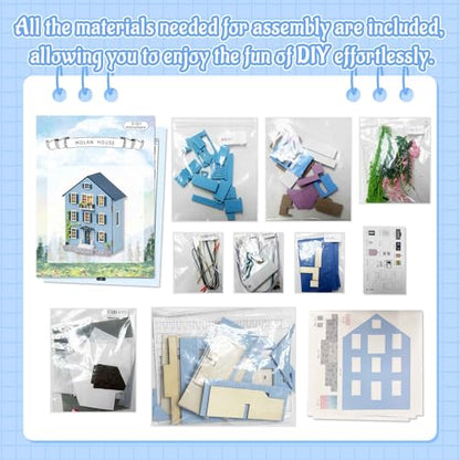 Flever Dollhouse Miniature DIY House Kit Creative Room with Furniture for Romantic Valentine's Gift (Molan House) - color: Molan House