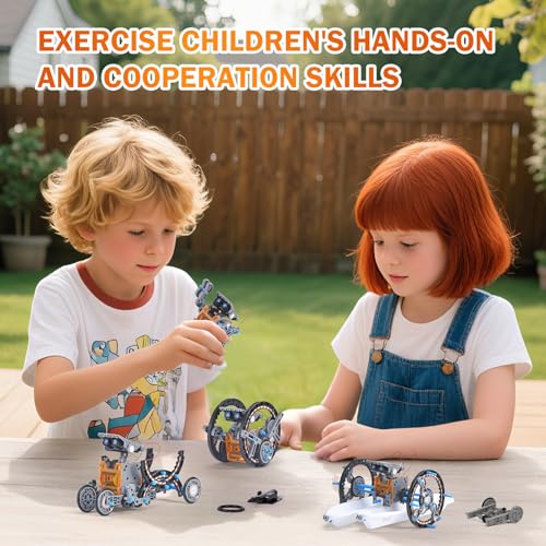 Solar Robot Building Kit, 12-in-1 STEM Robotic Toys for Kids Age 8-12 - color: Grey