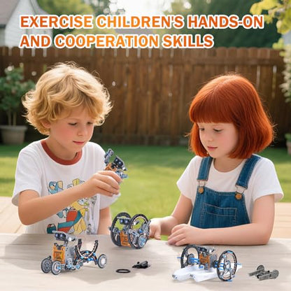 Solar Robot Building Kit, 12-in-1 STEM Robotic Toys for Kids Age 8-12 - color: Grey