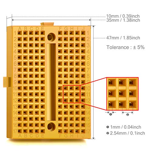 Chanzon 6 pcs Breadboard 170 Tie Points SYB-170 Solderless Prototype Kit - size: 3) 170pin 6pcs