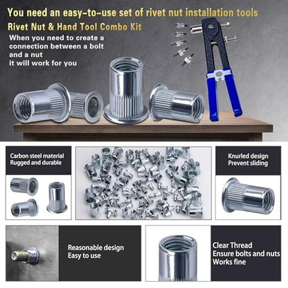 ASKWAY Rivet Nut Tool Kit 540Pcs Nut Riveter Tool Kit