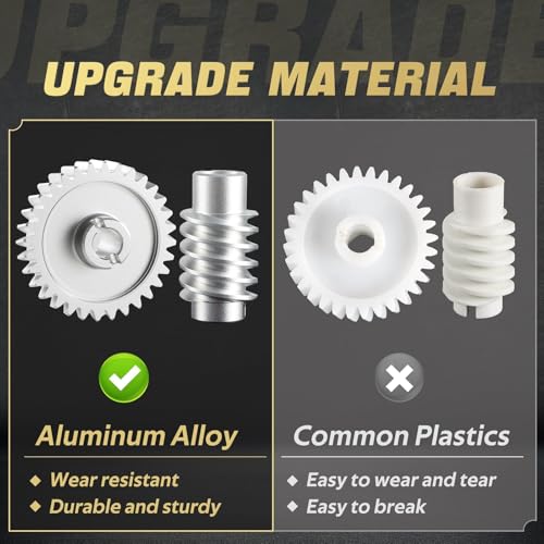 Upgrade Aluminum Alloy Drive and Worm Gear Kit Compatible with LiftMaster Craftsman Chamberlain Master Mechanic Garage Master Door Opener Access System Replace# 41A2817 41C4220 41C4220A