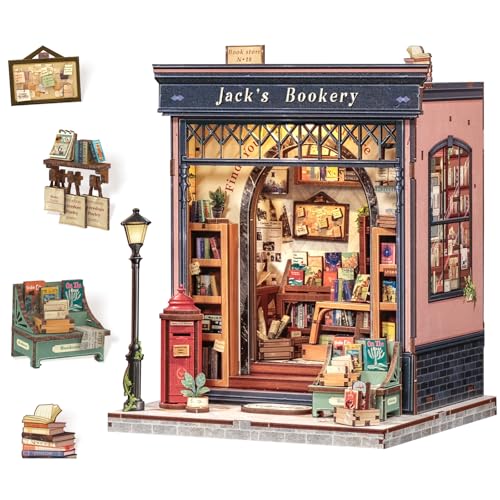 CUTEBEE Book Nook Kit, DIY Miniature House Dollhouse Kit for Adults - color: Jack's Bookery
