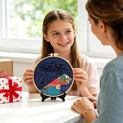 Crafmanoe Plants Embroidery Kits for Beginners Adults, Home Hand Embroidery Starter Kit, Stamped Cross Stitch Kits Needlepoint Kits for Beginners Adult, Embroidery Hoop, Thread, Fabric, Video Tutorial - color: H2121