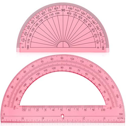 EBOOT 2 Pcs Plastic Protractors - color: Light Pink