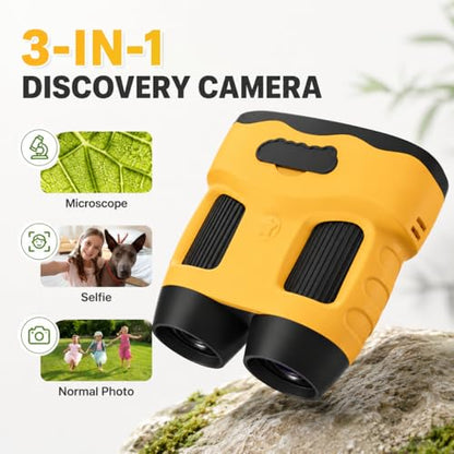 Microscope for Kids, Portable Digital Microscope with 2.0" Screen - color: Yellow
