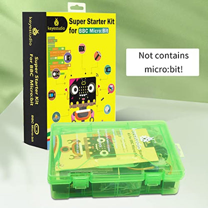 KEYESTUDIO Super Starter Kit for Microbit V2 V1.5 STEM Learning|Without Micro:bit Board, 40 Lessons Tutorial, with T-Breakout Board, Breadboard, LCD Display etc. Educational Kit for Beginners 15+