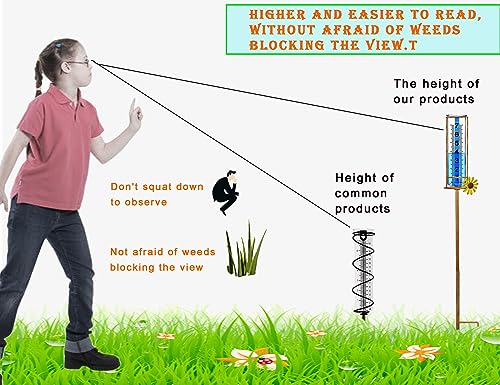 Rain Gauge Outdoor, Freeze Proof Rain Gauges Outdoors Best Rated,7" Capacity Detachable Rain Guage with Stake for Yard,Lawn & Garden,Large Clear Number and Scale Rain Measure Gauge,Rain Water Meter - color: Large Flower Rain Gauge