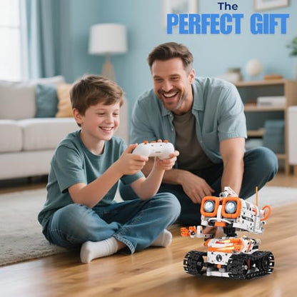 STEM Robotics Kit for Kids Ages 6+, 5-in-1 Remote/APP Control Coding Robot, Educational Engineering Building Toys with Programming, Science Projects Great Gift for Boys & Teens
