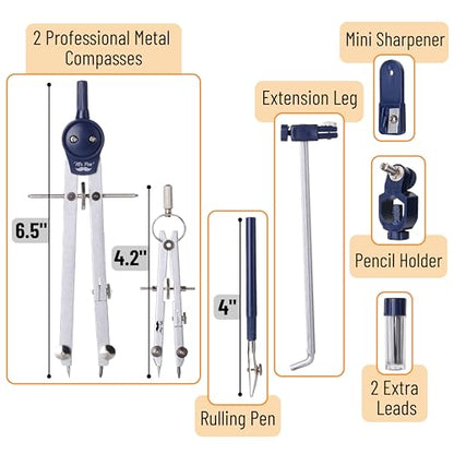 Mr. Pen- Professional Geometry Set, 7 pcs - style: 7 pcs Geometry Tool Set