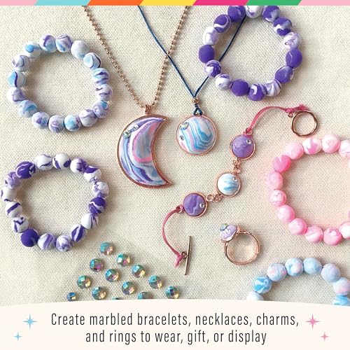 Bright Stripes Wish*Craft Marbled Moon DIY Jewelry Kit for Kids, Ages 8+ - style: DIY Marble Moon Clay