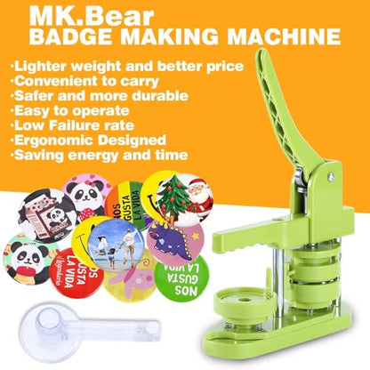 Button Maker Machine 58mm (2.25 in) Installation-Free, DIY Button Pin Maker Machine, Badge Punch Press with Free 100pcs Badge Supplies & Pictures & Circle Cutter - size: Round 58mm (2.25 inch)