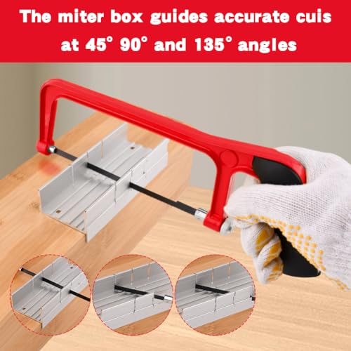 6 Inch Mini Hacksaw and Mitre Block Set - color: Red