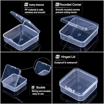 Bead Organizer Box, 90pcs Small Clear Plastic Storage Containers, Craft Storage Box Features Hinged Lid and Labels, Mini Boxes for Bracelets, Jewelry, Diamonds, Clay Beads, Screws, Seeds, Small Parts - size: 3 Pack 90 Pcs