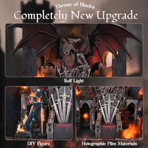 CCCDF Throne of Blades Book Nook Kit, DIY Miniature Dollhouse - color: Throne of Blades