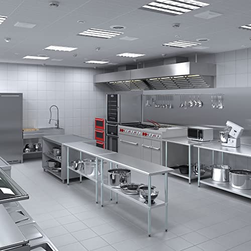 AmGood 18 in. x 60 in. Stainless Steel Work Table | Metal Kitchen Food Prep Table | NSF - size: 60 in. Long x 18 in. Deep without Wheels