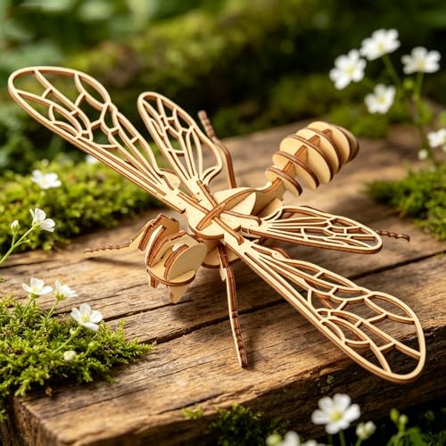 3D Wooden Honey Model, DIY Assembly Kit, Laser Cut Wood Structure, No Glue Interlocking Wooden Pieces, Precision Wood Parts Desk Decor Home Display Stress Relief