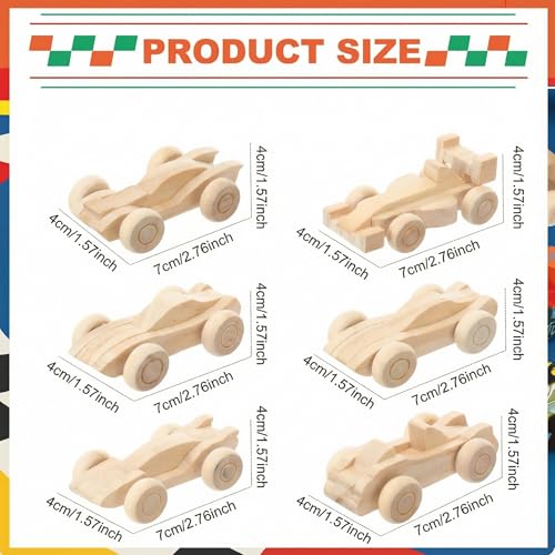Lenwen 60 Pcs Wooden DIY Car Toys for Party Unfinished Wooden Cars, Wood Truck Wood Graffiti Toy Truck and Crafts DIY for Students Girls Boys Activities Craft Projects Woodworking