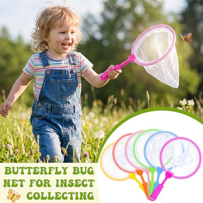 Halloscume 40 Pcs Butterfly Bug Net for Kid Collecting Insect, Fishing Net with Anti Slip Grip, Outdoor Tools for Catching Bugs Fish, Spring Outing Supplies for Kids Nature Exploration