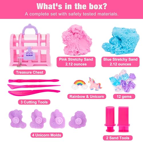 Carolart Unicorn Cloud Sand Sensory Kit, Sand Toys for Kids, Play Sand - style: unicorn