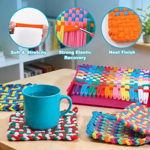 DDAI Weaving Loom Kit for Kids, DIY Potholder Craft Kit Ages 6+ - size: Classic Weaving – Multicolor