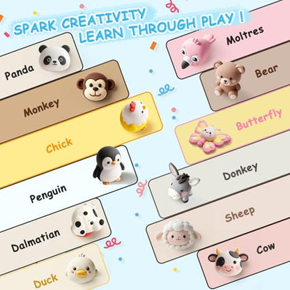 CLYMENE Air Dry Clay Kit for Kids, 12 Animals Modeling Clay with Accessory