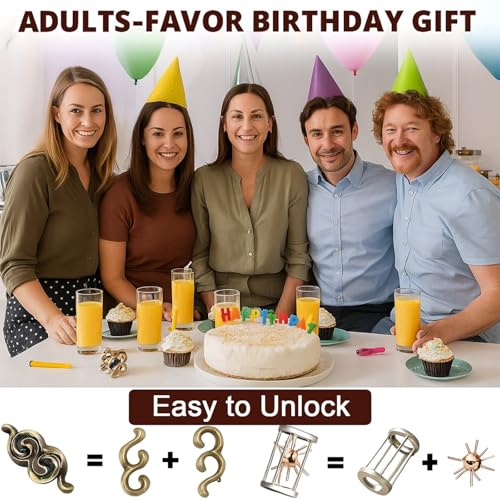 Wettarn 9 Pcs Metal Brain Teasers 3D Steel Puzzle Set, Magic Style - style: Magic Style